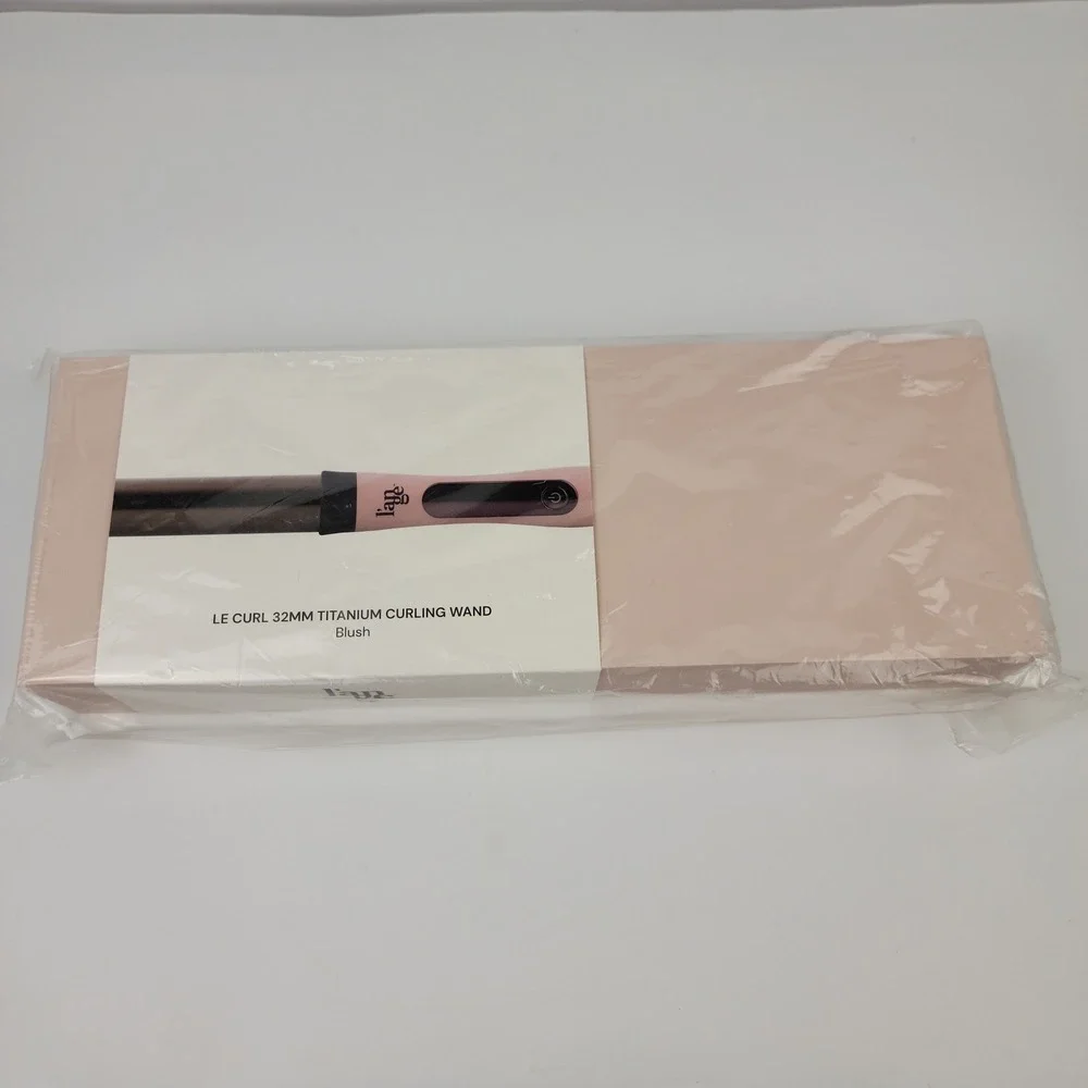 L'ange Le Curl 32mm Titanium Curling Wand Blush Pink Hair Styler NEW